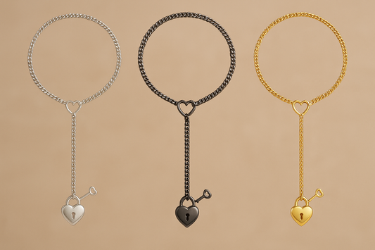 Adjustable Heart O-Ring Punk Rock Cuban Chain Necklace